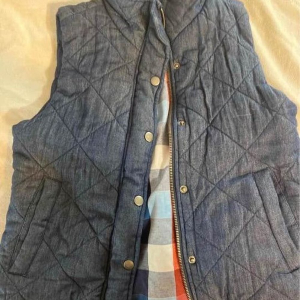 Be Cool Size Small Quilted Denim Vest